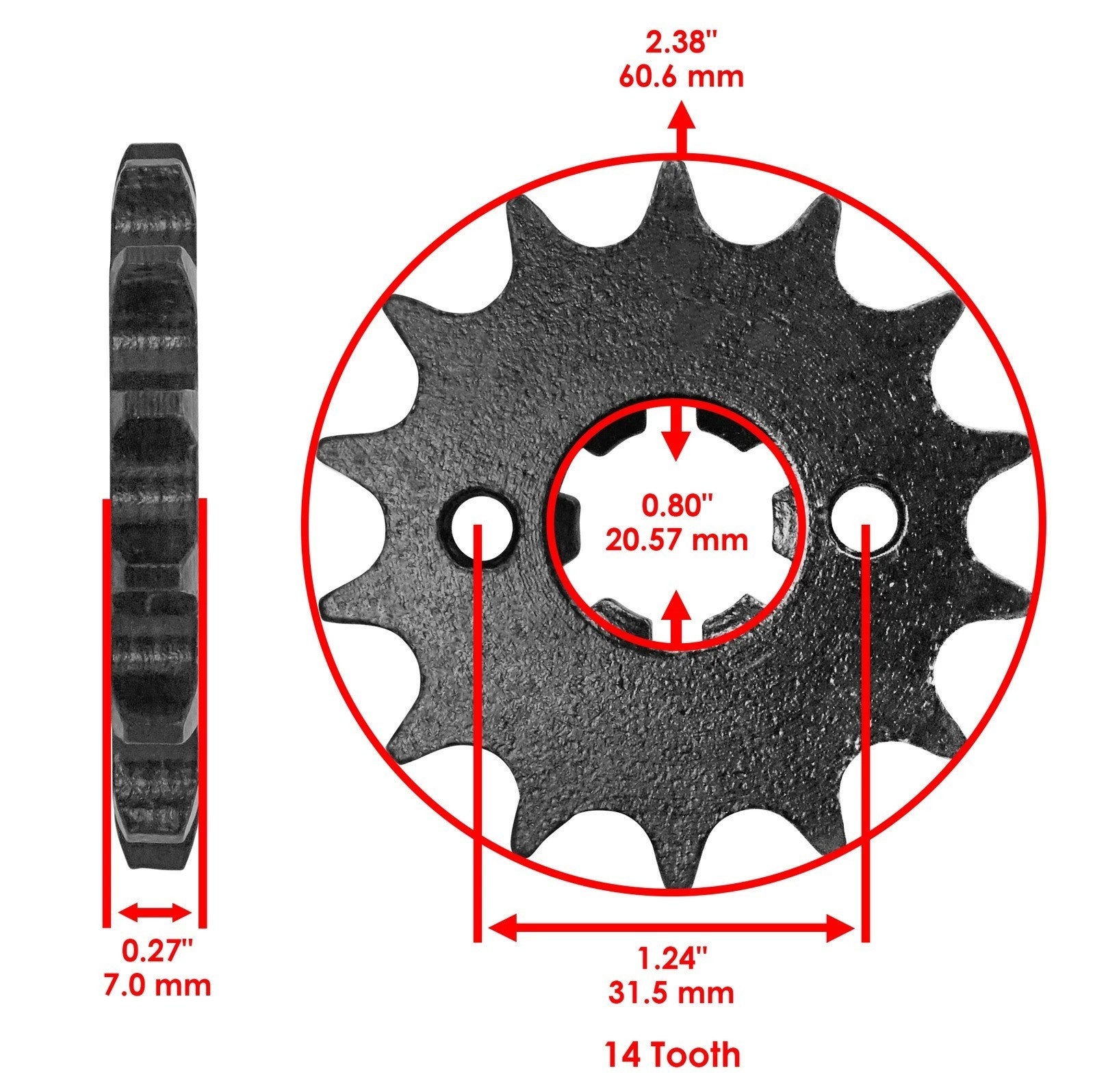 Drive Chain & Sprockets For Polaris Sportsman 110 2016-2023 428 Pitch 136 Link