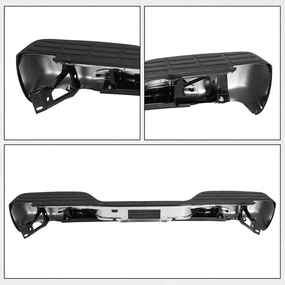 Complete - Chrome Rear Bumper For 1999-2007 Chevy Silverado GMC Sierra 1500 2500