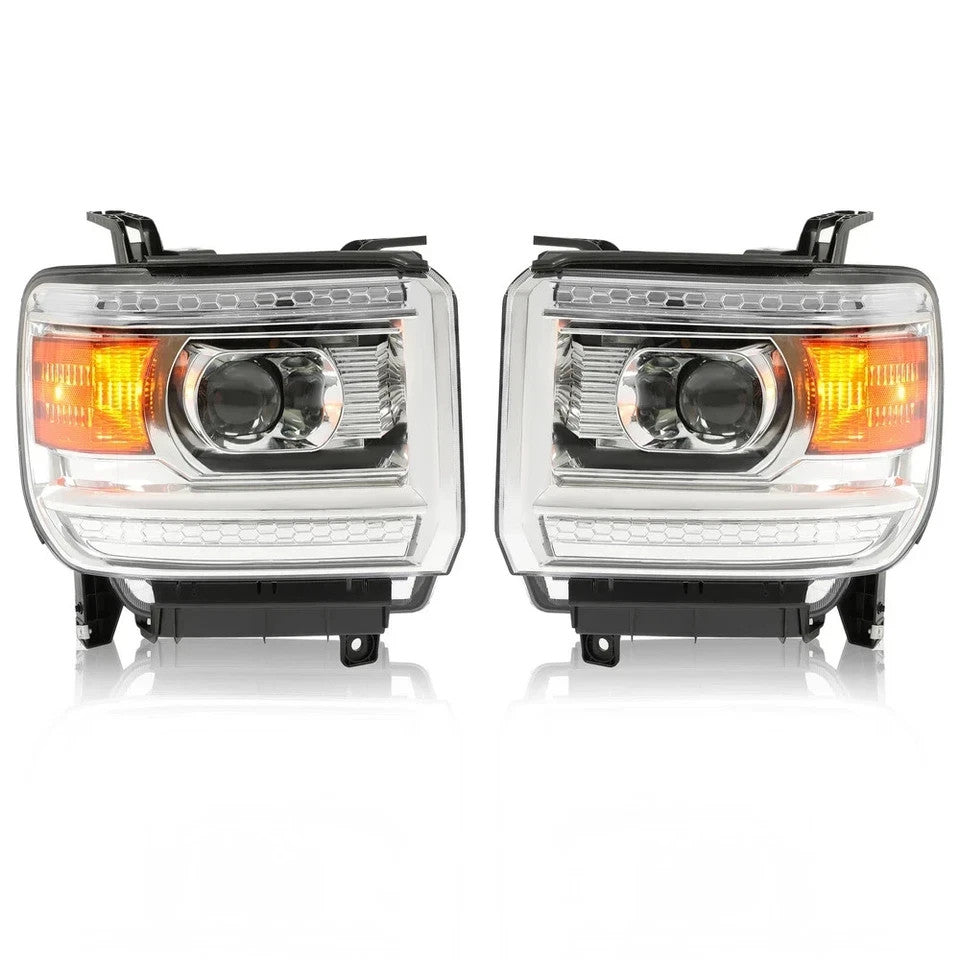 For 2014-2015 GMC Sierra 1500/15-19 2500HD 3500HD Halogen Factory Headlights L+R