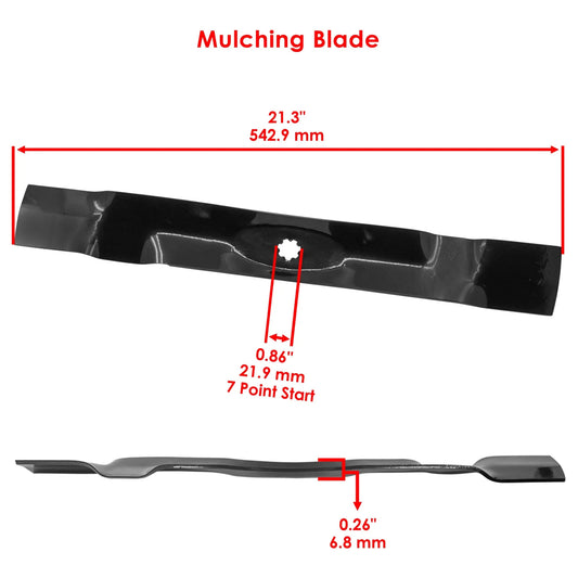 Caltric 21 3/8 inch 7 Point Star 42X" Deck Mulching Blade For John Deere