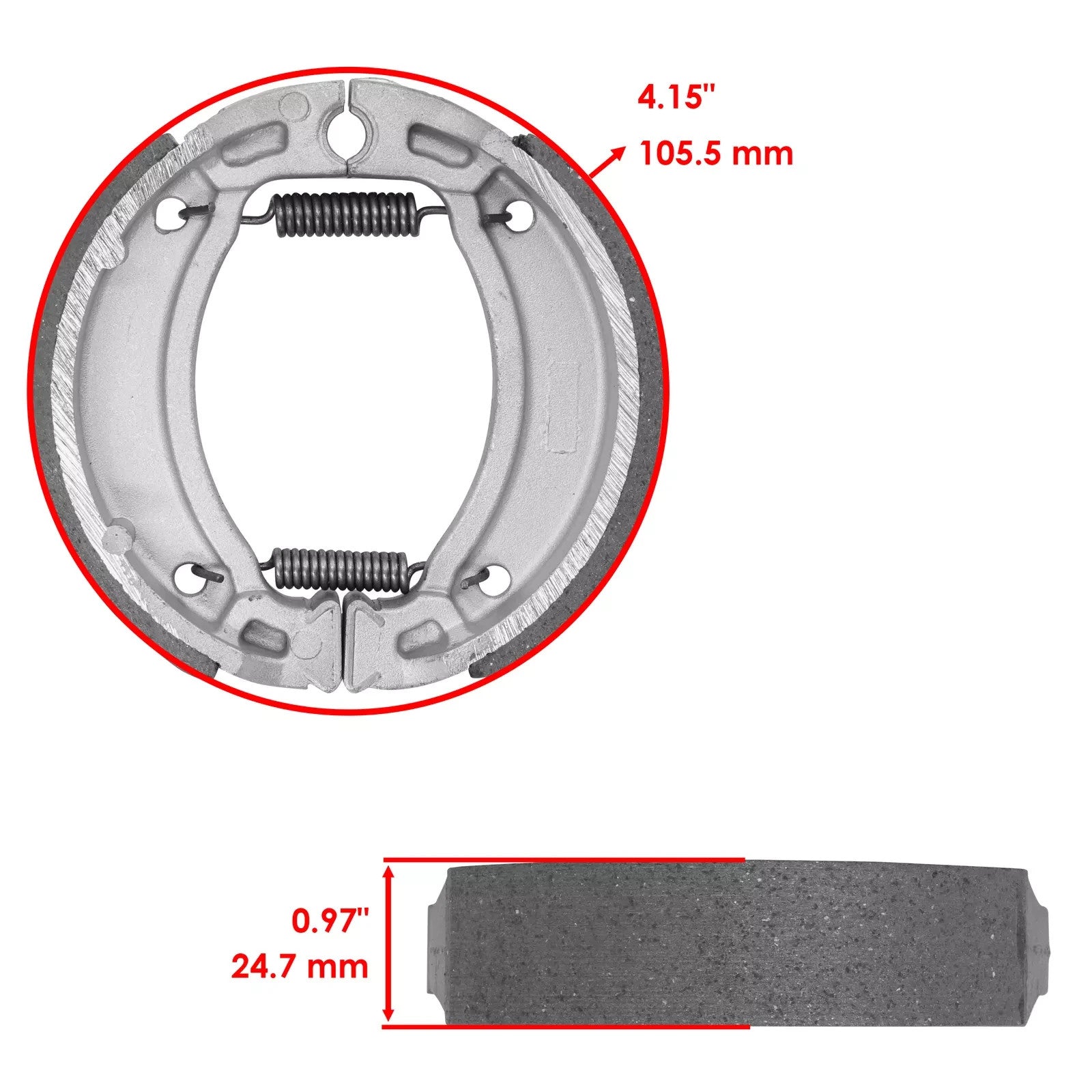 for Yamaha Grizzly 125 YFM125 2004-2013 Front & Rear Brake Shoes