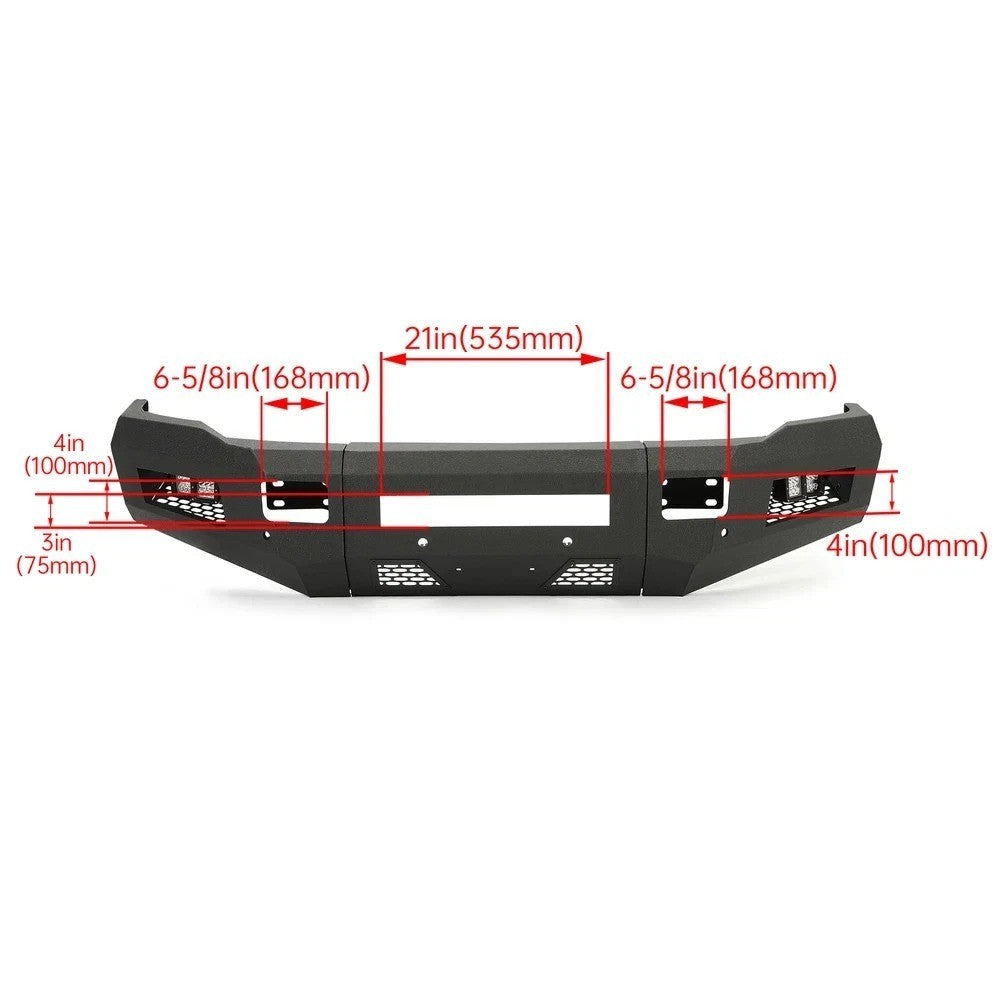 For Dodge Ram 2500 3500 2010-2018 Front Bumper w/Steel Skid Plate & LED Lights