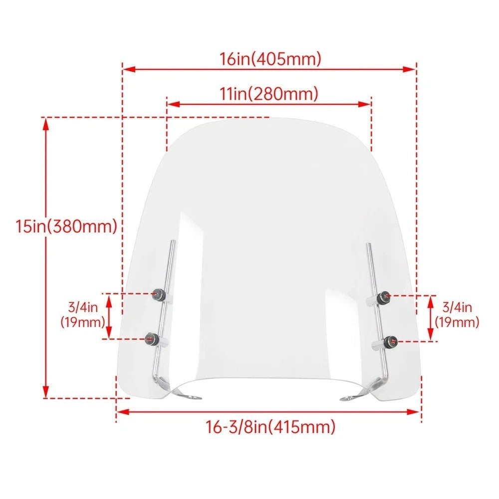 Clear Scooter Windshield For Yamaha Honda 125cc 150cc Motorcycle Windscreen