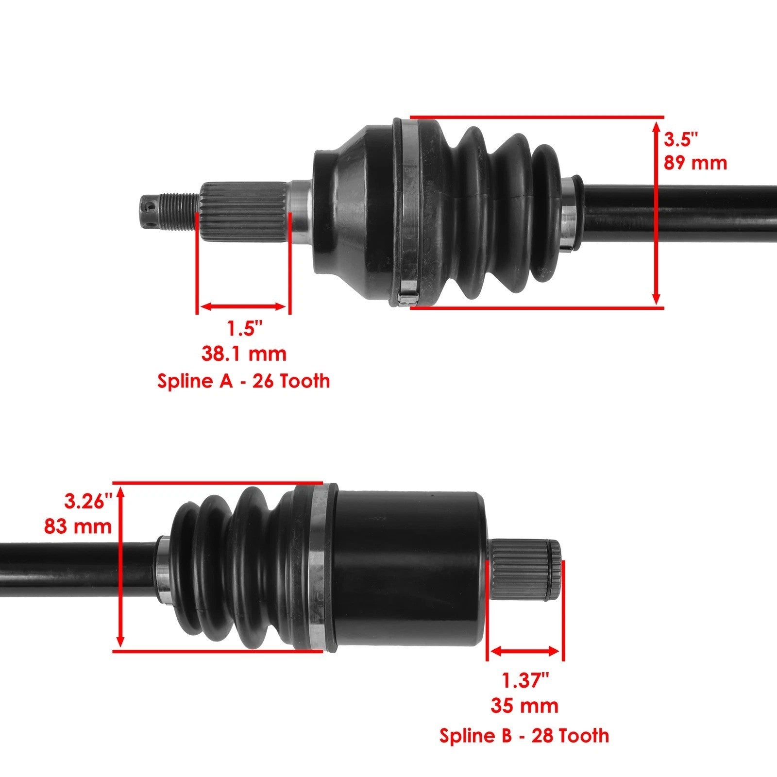 Caltric Rear Left Or Right CV Joint Axle For Polaris RZR XP 1000 2019-2021