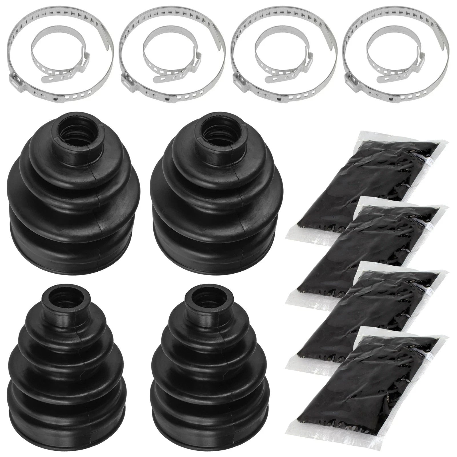 2 Rear Axle Inner Outer CV Boot Kit for Yamaha Rhino 660 YXR660F 4X4 2004