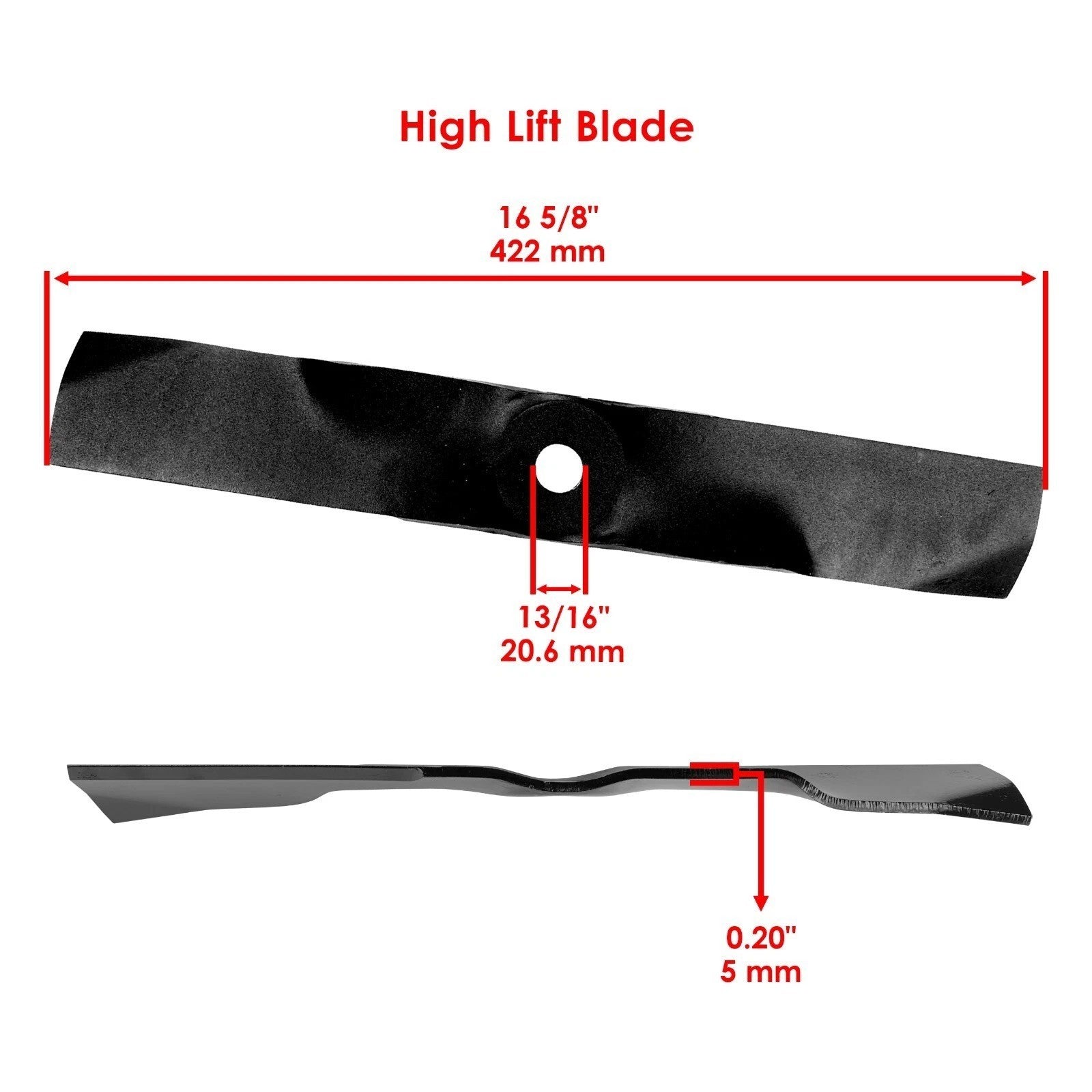 3 Deck Blade For John Deere 180 240 245 260 265 285 320 325 (16 1/2"L - 2.5"W)