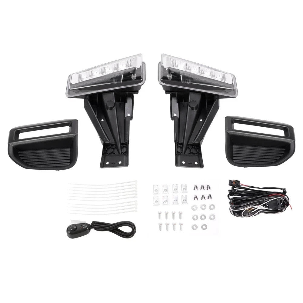 LED Clear Fog Lights Lamp w/Switch Wiring For Ford F250 F350 Super Duty 2020-22