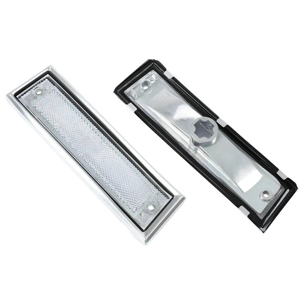 Pair Front Signal Side Marker Lights Clear Fit For 81-91 GMC Chevy Pickup Truck