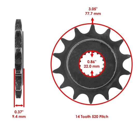 Black O-Ring Drive Chain & Sprocket Kit for Honda CR500R 1992-2001