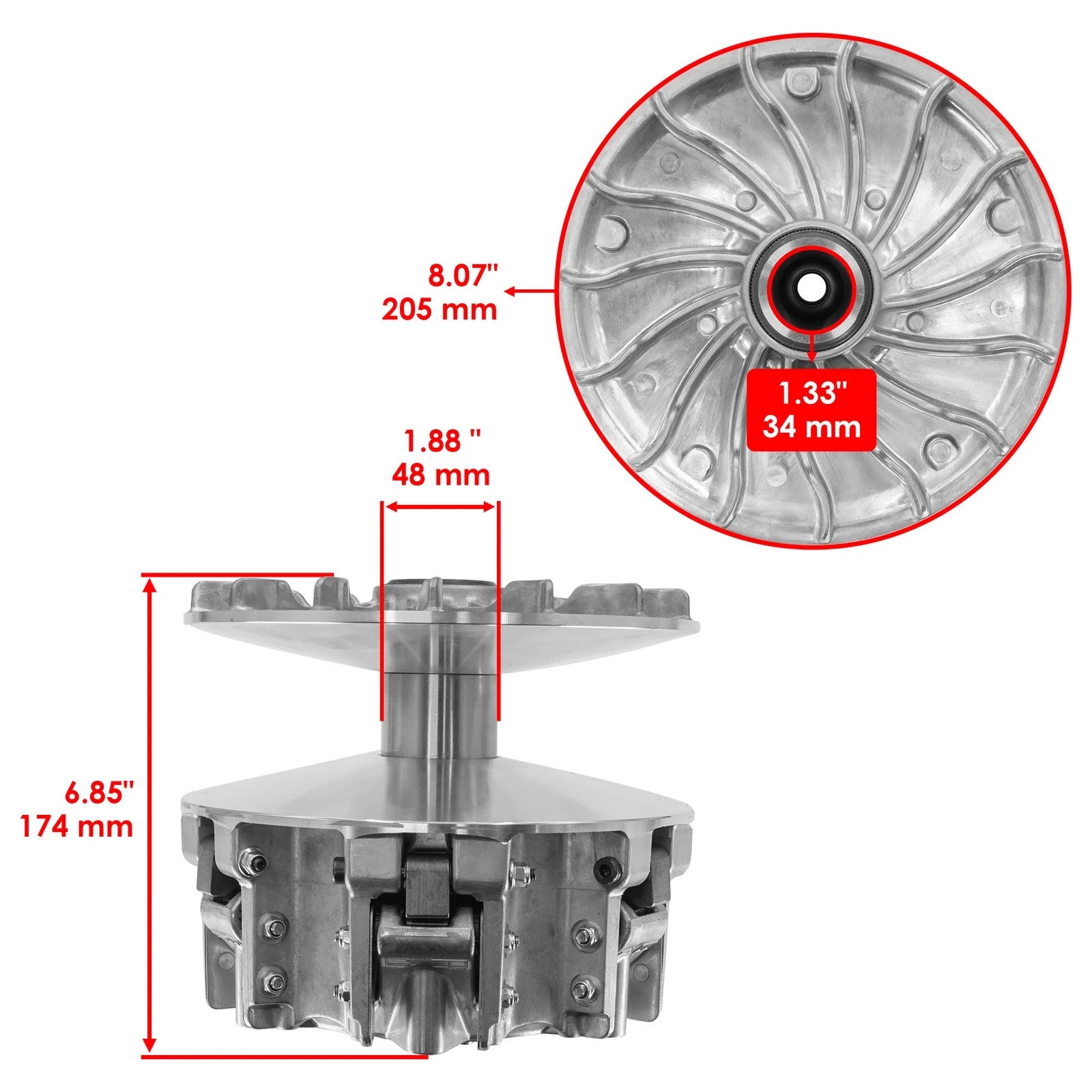 Primary Clutch For Can-Am Maverick X3 Turbo 17-25 420280461 420280597 420248661