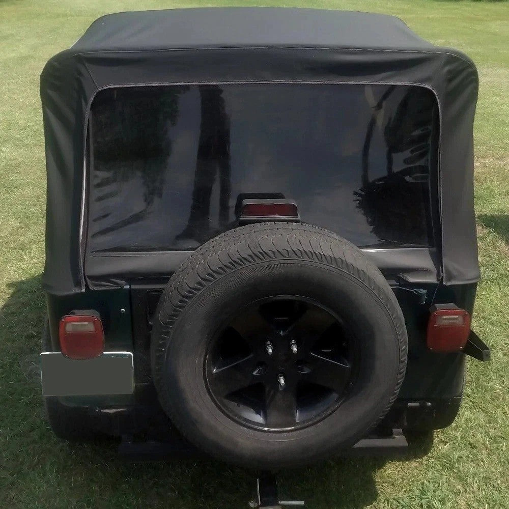 Convertible Soft Top FOR HALF DOORS Black 9870217 For 87-95 Jeep YJ Wrangler