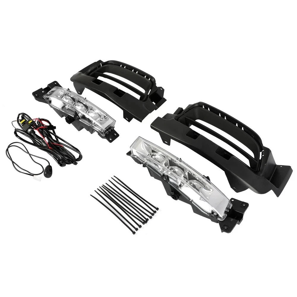 Pair Factory Style LED Fog Lights Bumper Lamps w/Switch For Dodge Charger 15-22