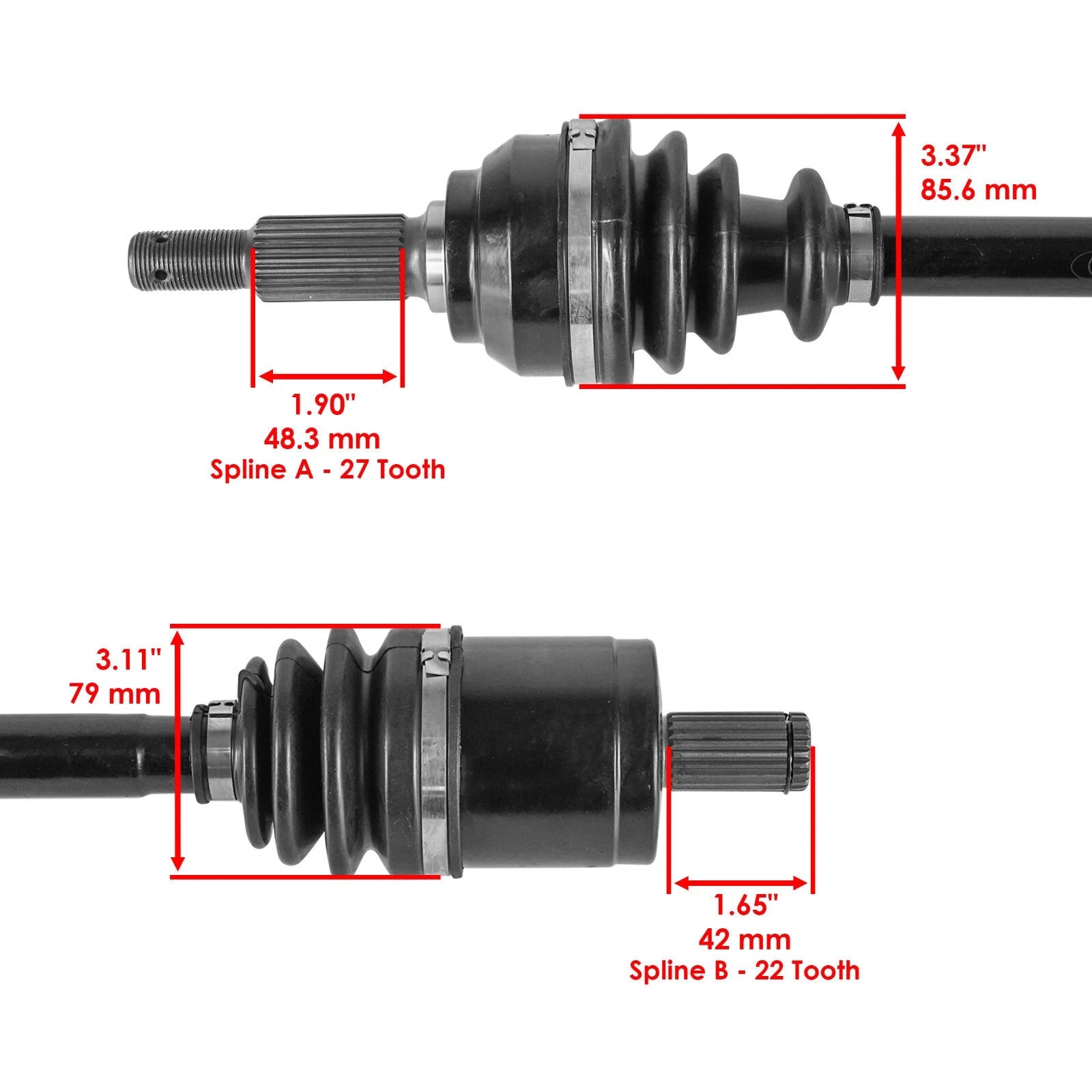 AM135249 Front CV Axles For John Deere 4X2 4X4 HPX (Diesel)(040001 - 090000)
