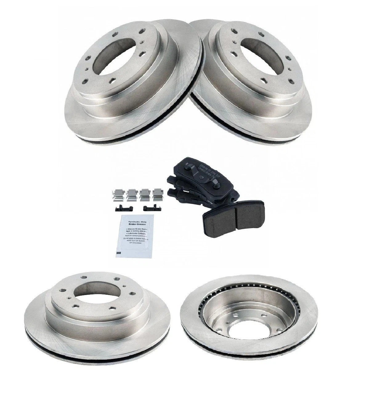 Rear Ceramic Brake Pads & Rotors Kit Fits 2001-2006 Mitsubishi Montero