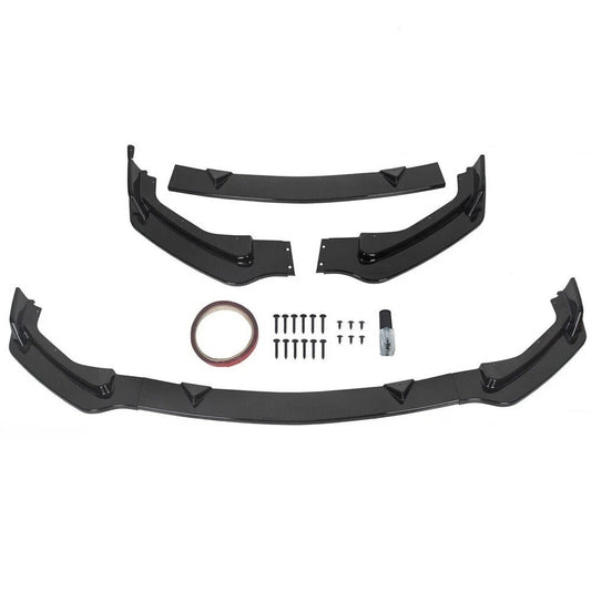 For Infiniti Q50 14-17 Glossy Black Front Bumper Lower Lip Spoiler Spiltter Kit