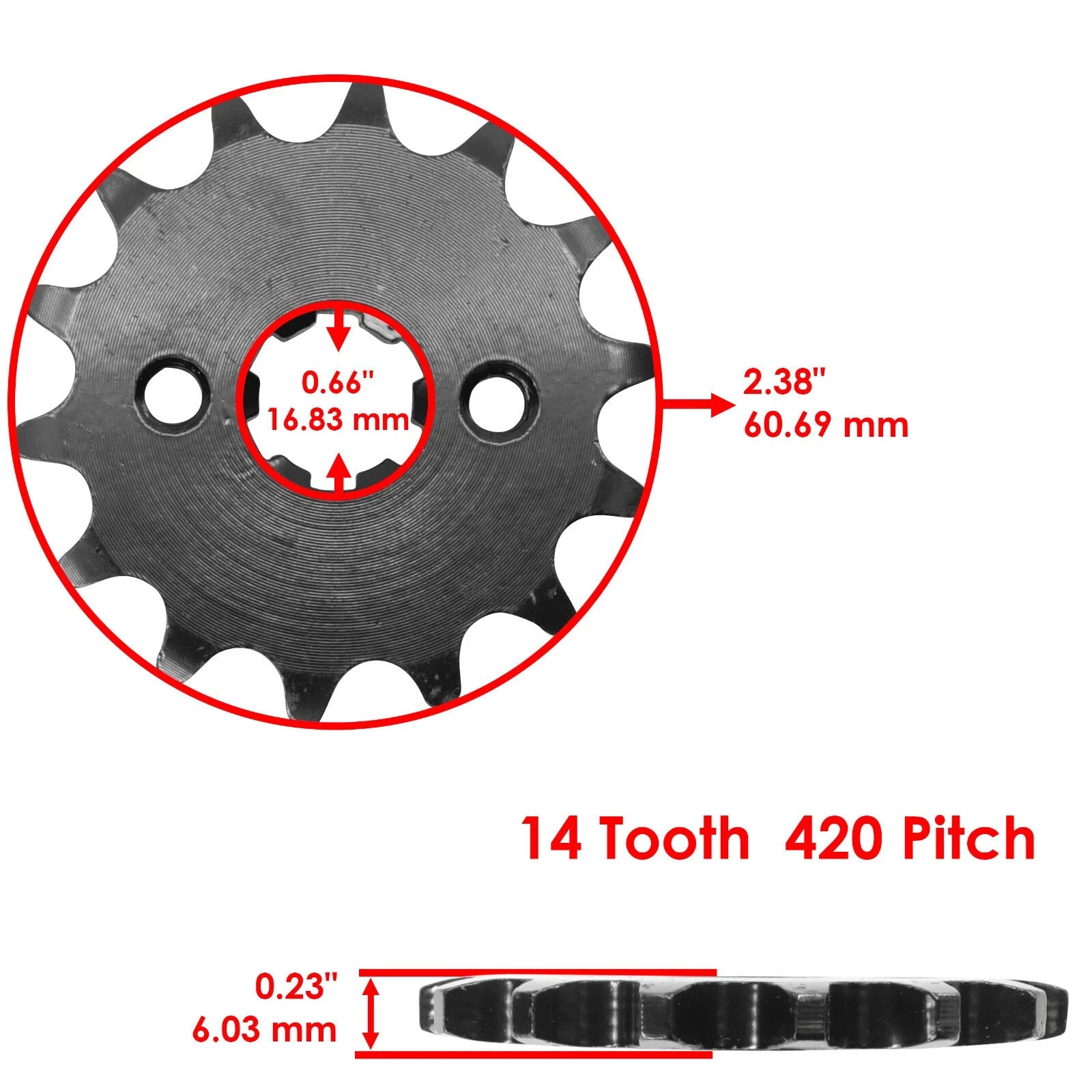Caltric Drive Chain and Sprockets Kit for Kawasaki KLX110 2002 2003 2004 - 2009