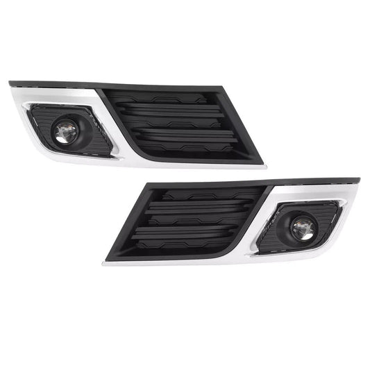HECASA Pair Front Fog Lights w/ Bezel Trim For Chevrolet Traverse 13-17 20988620