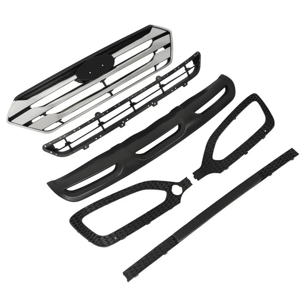 For 2013-2016 Hyundai Santa Fe Sport Upper Lower Grille Fog Light Bezels Set