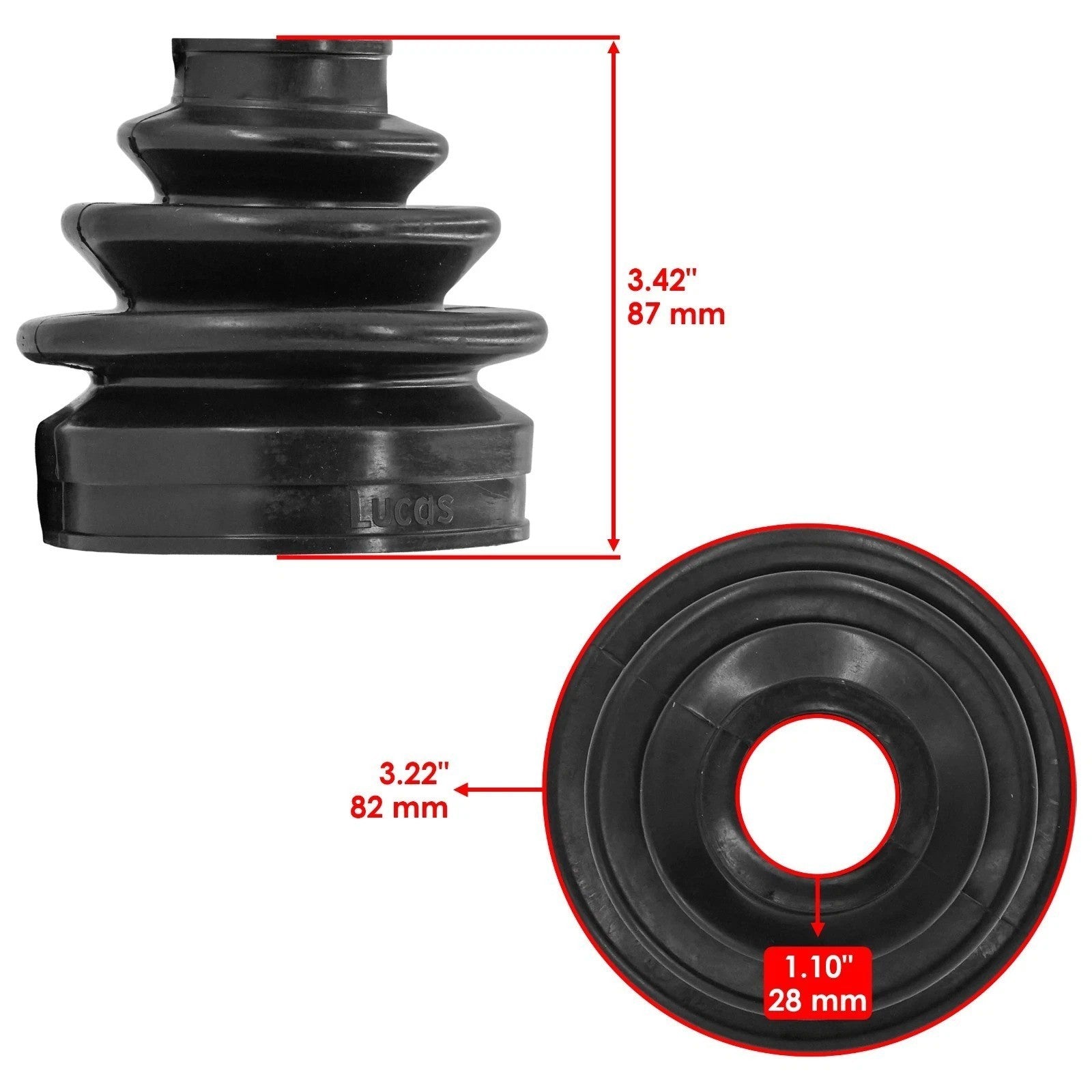 Caltric Front Inner & Outer Cv Axle Boot For Polaris RZR Pro XP / XP 4 2020-2024