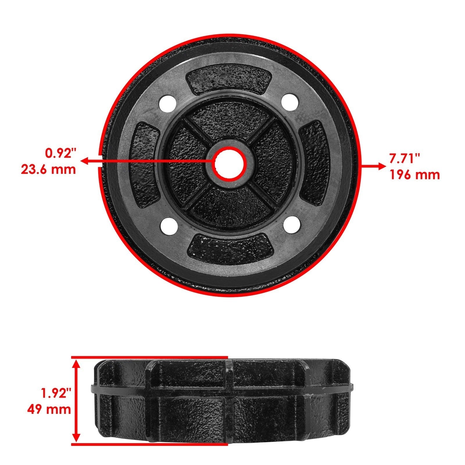 2 Rear Brake Drum W/Bearing Bolt For Kawasaki Mule 2510 KAF950 A Diesel 2000-01