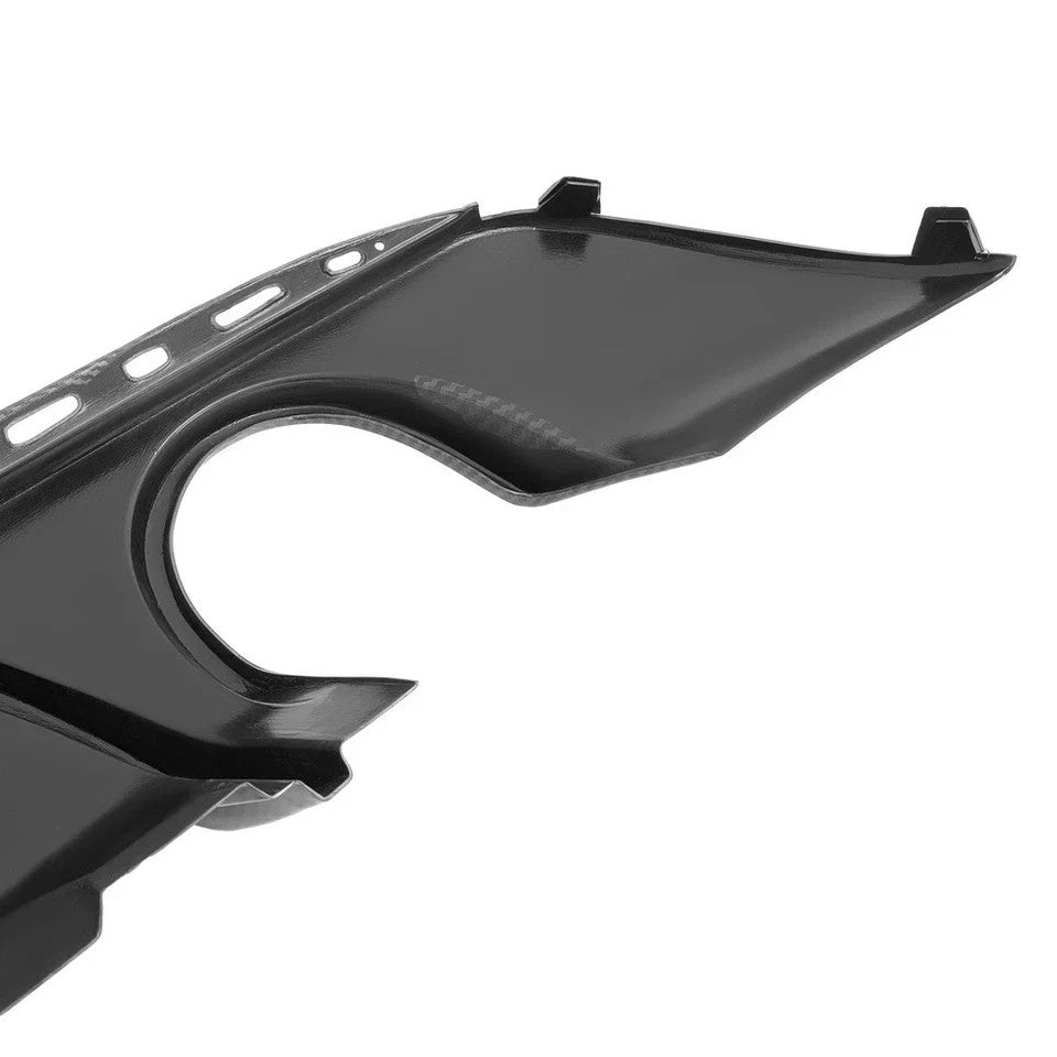 For Chrysler 300 SRT 15-23 Carbon Exhaust Shark Fins Rear Bumper Lip Diffuser