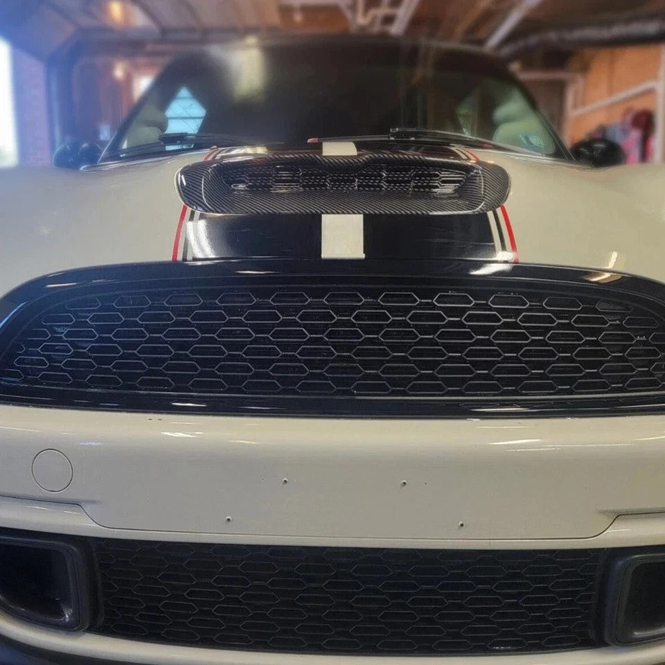 Front Air Intake Vent Hood Scoop For Mini Cooper S R56 2007-13 Carbon Fiber Look