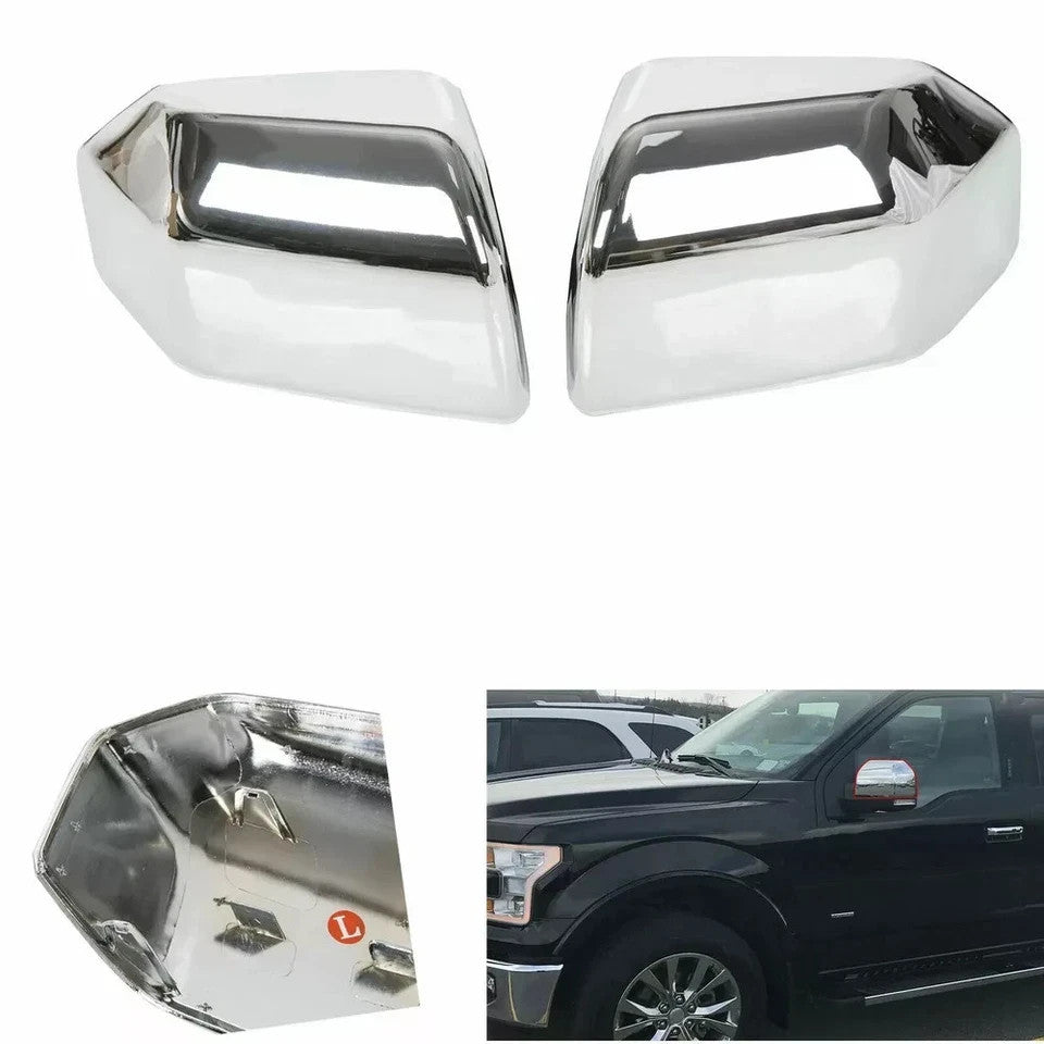 For 15 16 17 18 19 20 Ford F150 F-150 Top Half Chrome Mirror Covers Replacement