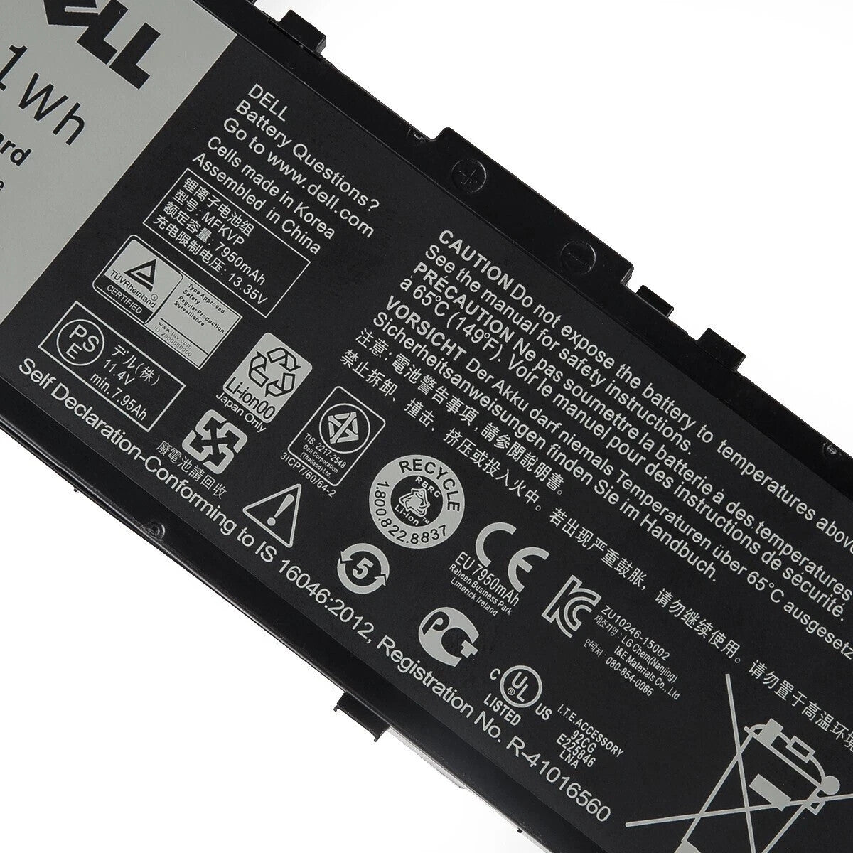 OEM MFKVP Battery For Dell Precision 15 7510 7520 17 7710 7720 M7510 M7710 91Wh