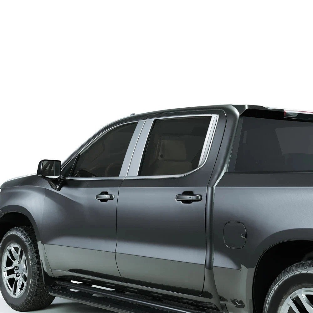 Door Pillar Post Trim Kits For Chevy Silverado GMC Sierra 19-25 Crew Double Cab