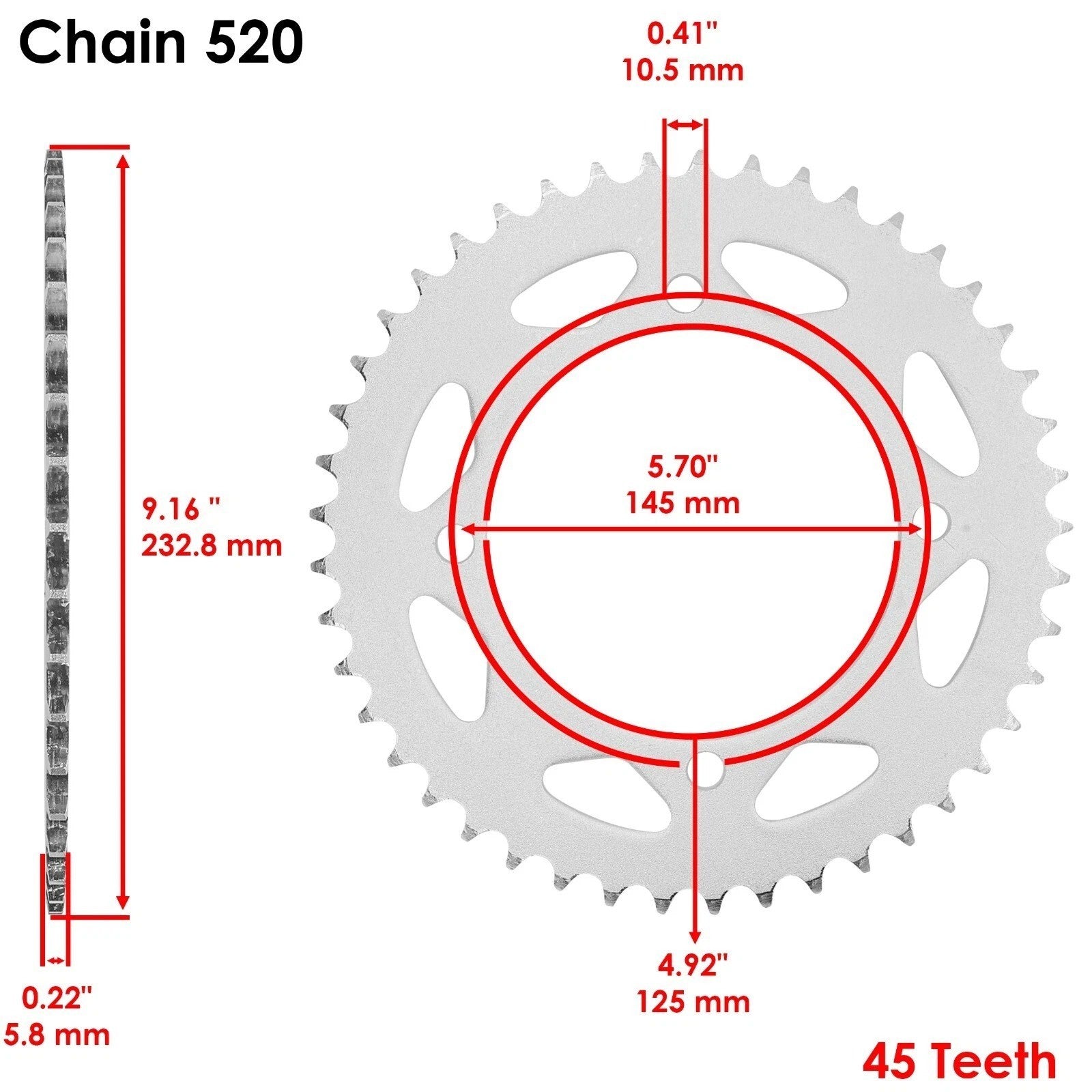 Drive Chain & Sprockets Kit For Yamaha XV250 V-Star 250 2008-2016 Gold