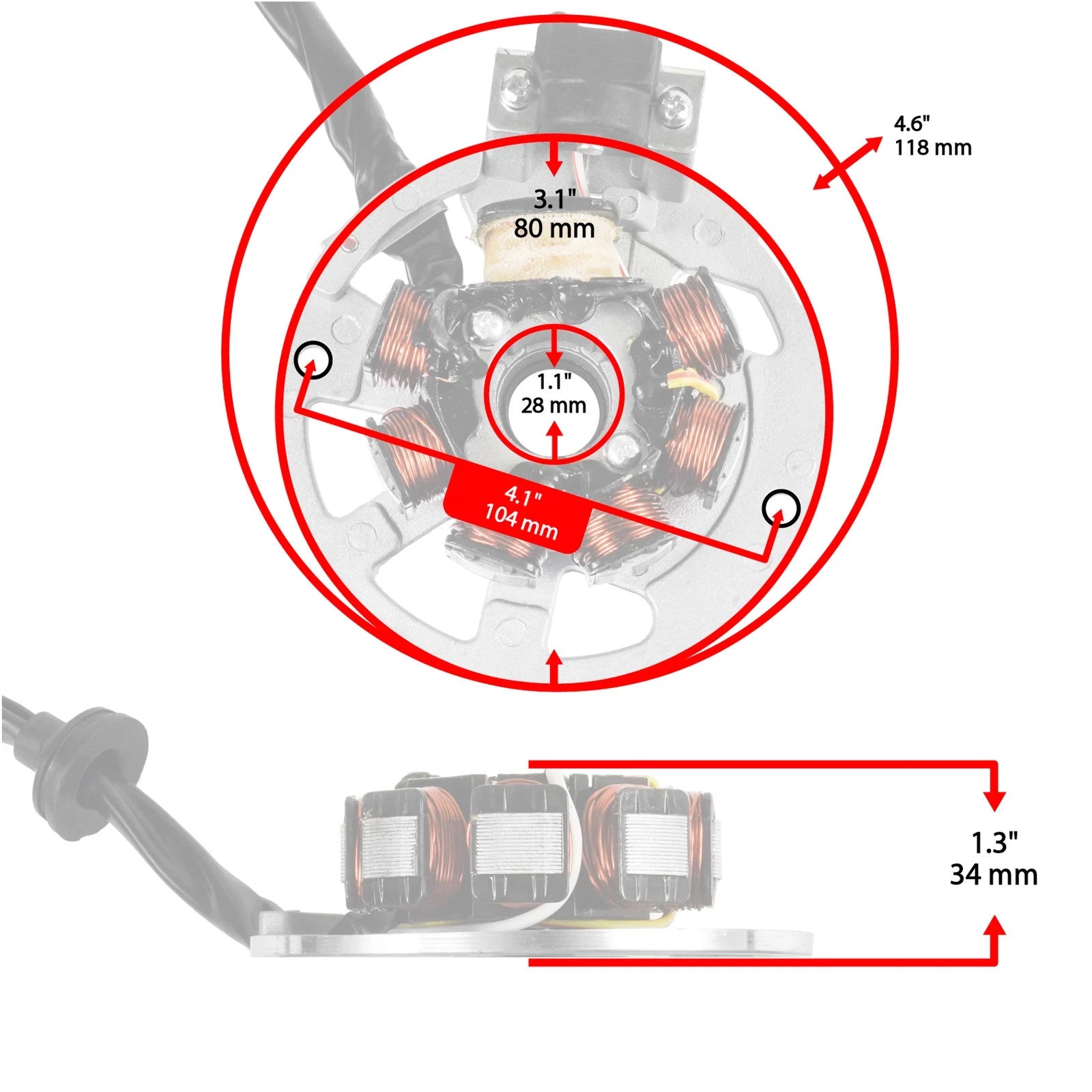 Stator for Polaris Atv Predator 90 2003 2004 2005 2006 Generator