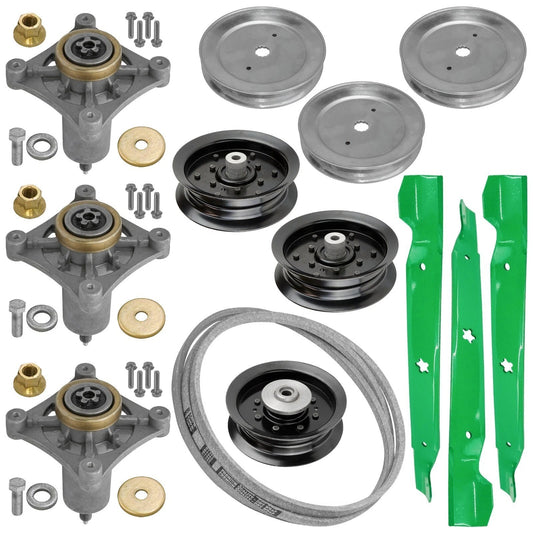 54" Deck Spindle Blade Belt Pulley Rebuild Kit Fits Husqvarna RZ5424 Zero Turn