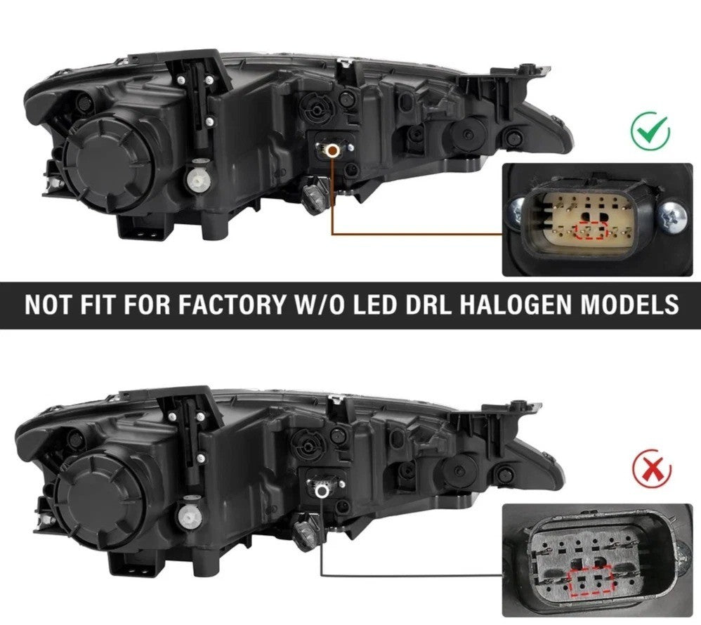 For Chrysler 200 2015-2017 Halogen Headlight w/ LED DRL Chrome Trim Driver Side