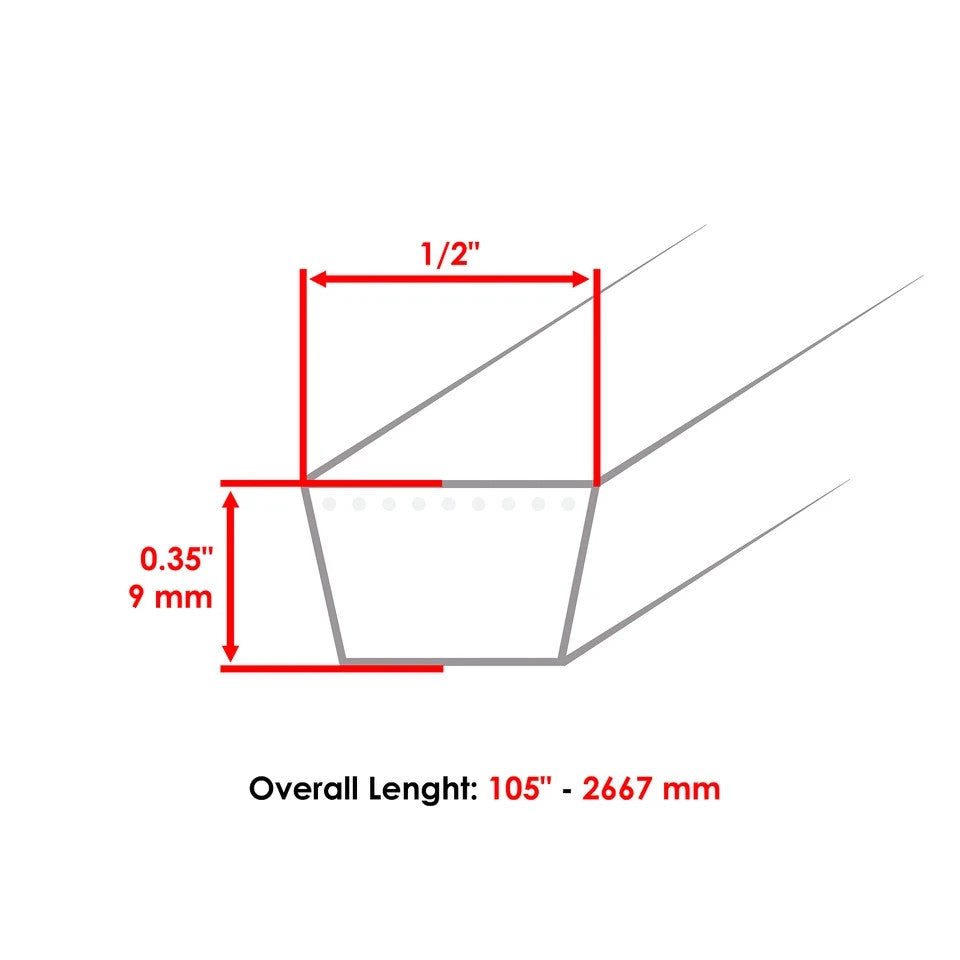 Caltric Deck Belt for Cub Cadet MTD 754-0641 954-0641 7540641 9540641