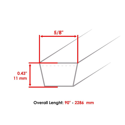 48089 48" Deck Drive Belt For Scag SW-13BV SW-13KH SW-14KA SW-14KH SW-16BV
