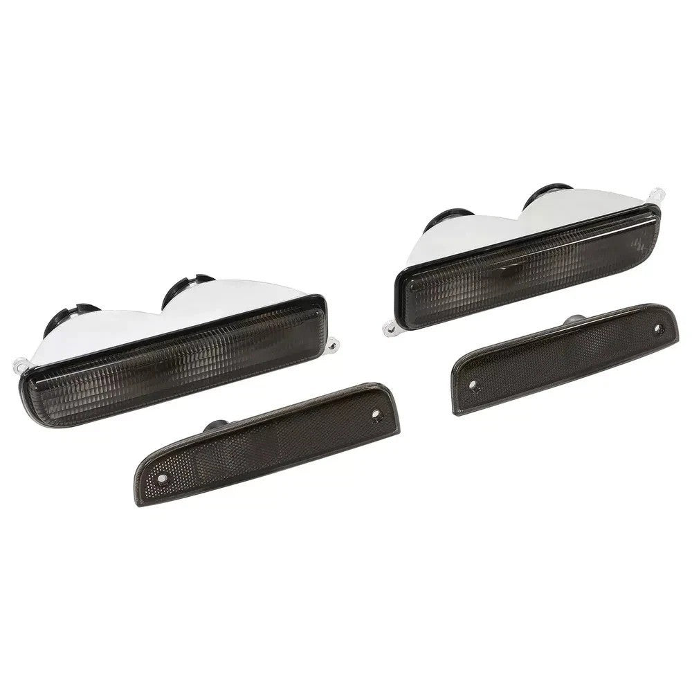 Pair Smoke Park Lights Corner Bumper Signal Light For 1997-2001 Jeep Cherokee XJ