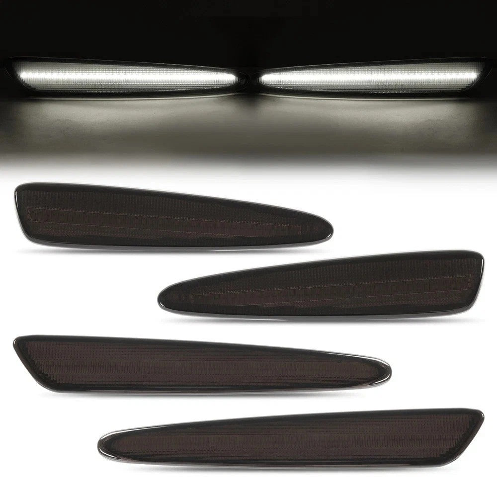 For Chevy Corvette C6 2005-2013 Smoked Lens LED Front & Rear Side Marker Lights