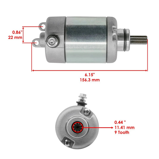 Caltric Starter Motor For Yamaha YZF R6 2006-2025 Motorcycle CW 12 V