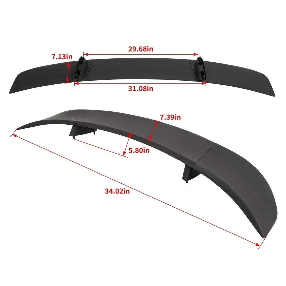 3Pcs Rear Trunk Spoiler Wing Lip Fits Dodge Charger 2006-2010 Matte Black