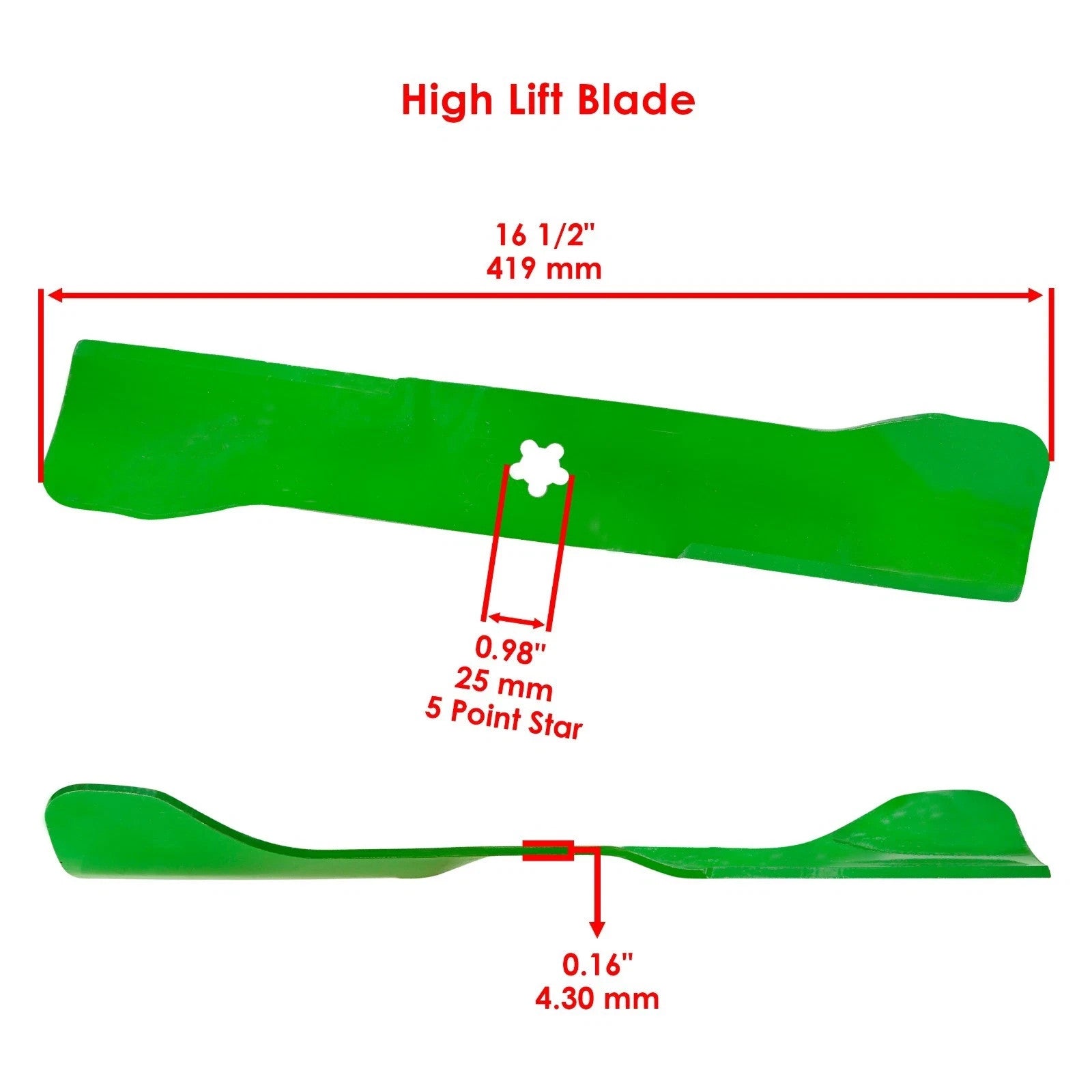 588811002 48" Deck High Lift Bagging Blade For Husqvarna GT 48 DXLS / LGT 48 DXL