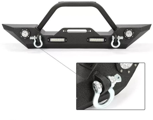 Front Bumper w/LED Lights for Jeep Wrangler JK JL 07-24 2018 Gladiator JT 20-24