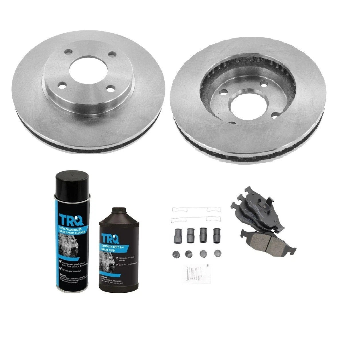 Rotor & Brake Pad Metallic Front LH RH Kit w/ Fluids for Contour Cougar Mystique