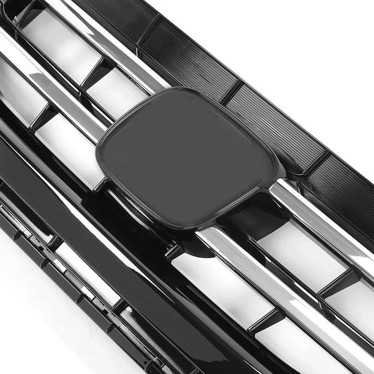 Bumper Upper Grille Fits 2014-2017 Honda Odyssey Black Front Grill W/Chrome Trim