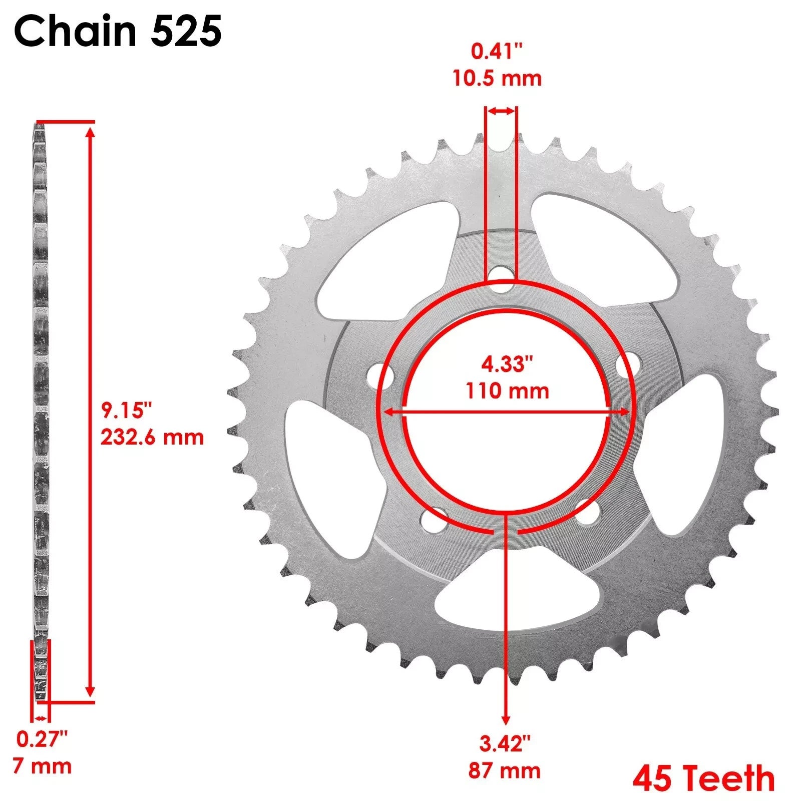 Drive Chain & Sprockets Kit for Suzuki SV650 SV650A SV650S 1999-2012