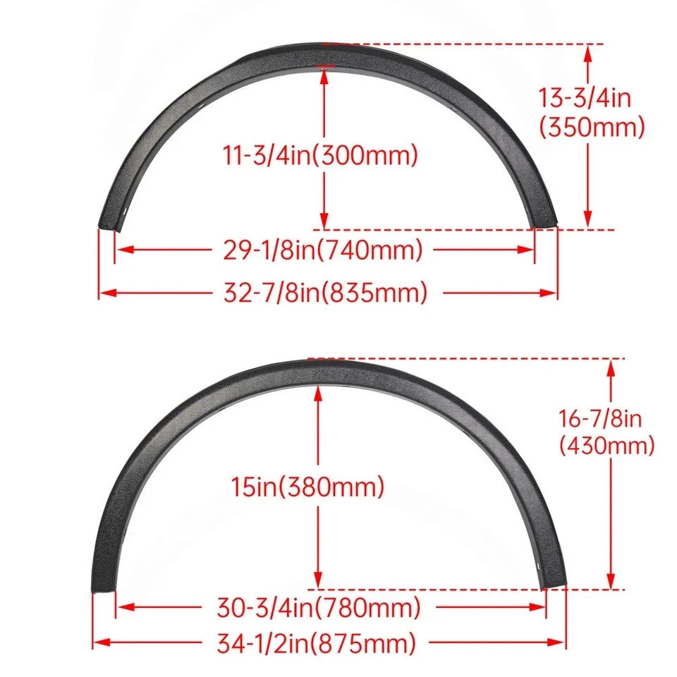 HECASA For 2015-2019 Subaru Outback Wheel Arch Fender Moldings 4 Pcs E201SAL000