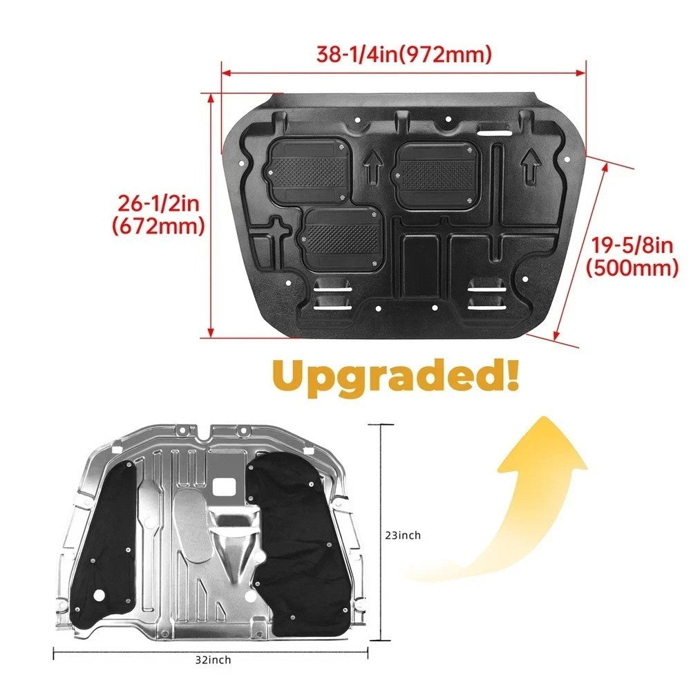 Front Skid Plate For Honda Civic 16-21 Engine Splash Shield Guard Under Cover