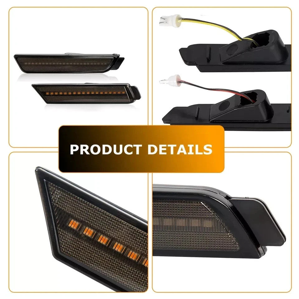 4PCS LED Front Rear Side Marker Lights For 2010-2015 Chevy Camaro SS LT ZL1 LS