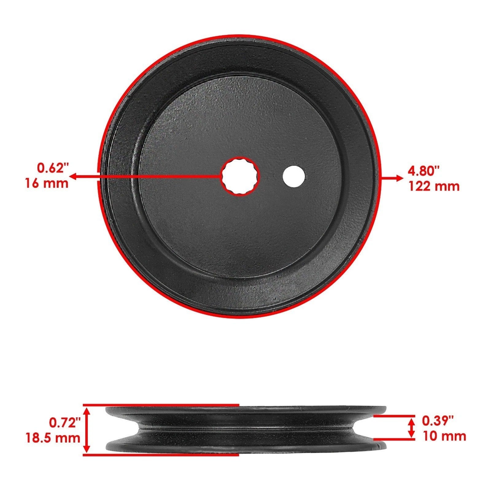 42" Deck Spindle with 4.8" OD Pulley for Hustler Raptor / Dash XD 604214 603987