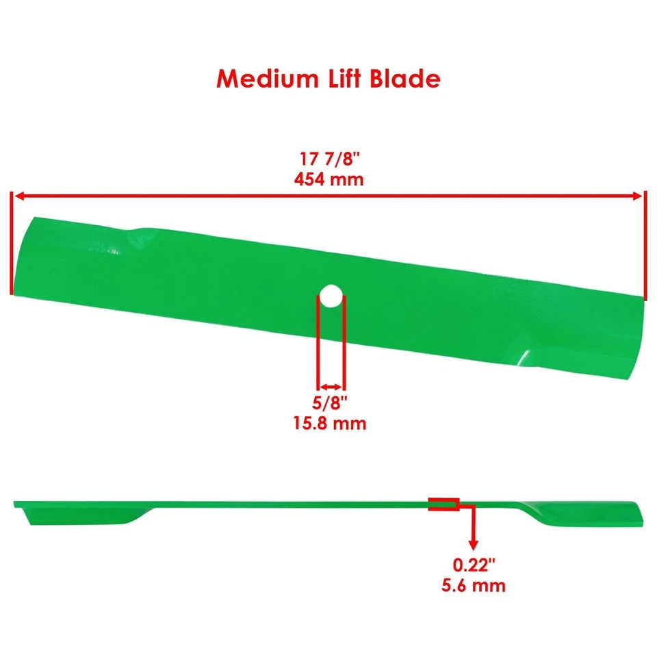 Caltric 17 7/8 inch x 5/8" Circle Hole 52" Deck Mid Lift Blade For Hustler