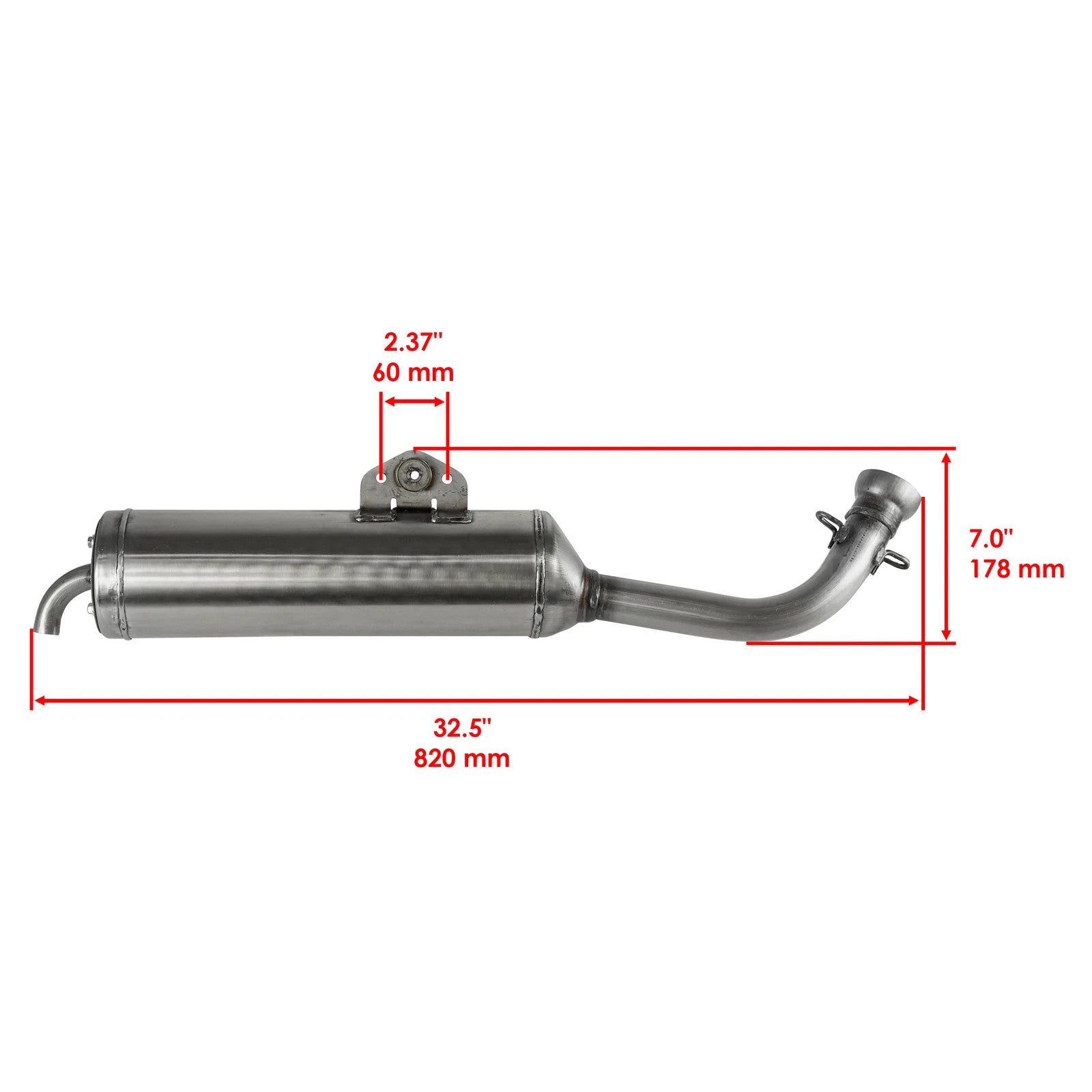 Exhaust Muffler Kit For Yamaha Grizzly 700 YFM700 Limited/Special FI EPS 2016-23